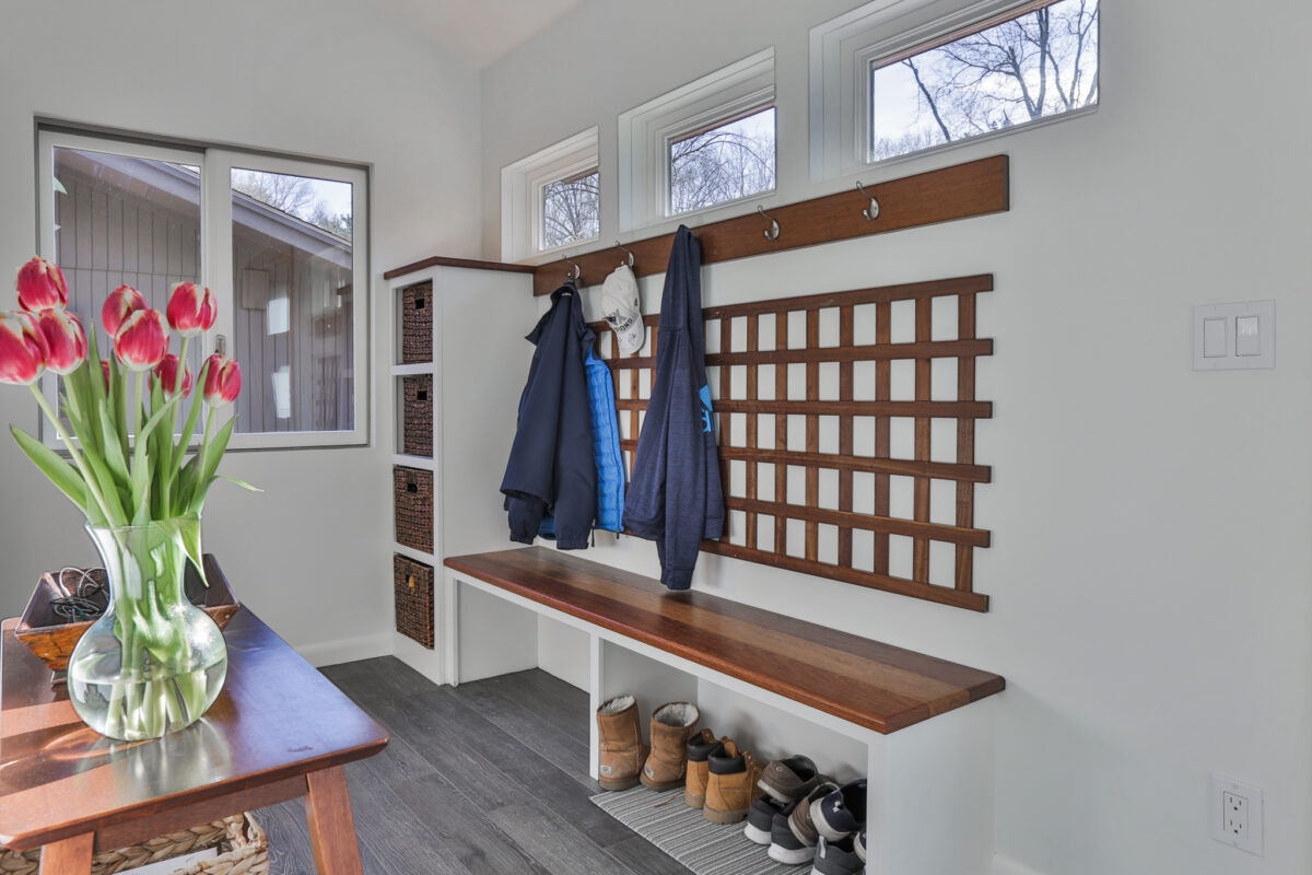 Custom Mudroom Built-Ins Southborough Ma with Interior Design Accents