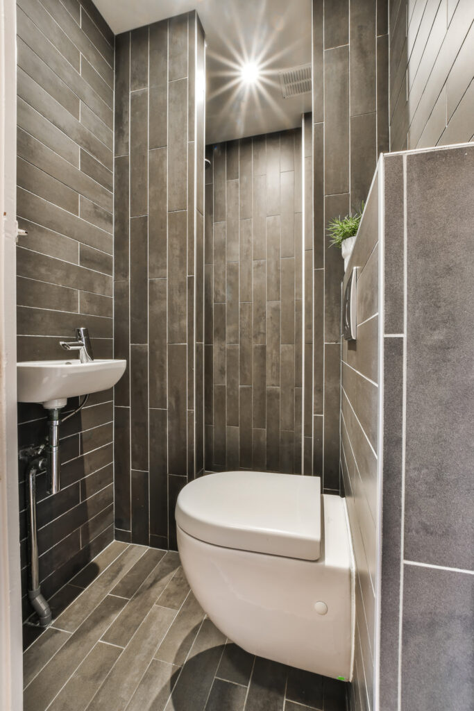 Grey small luxury bathroom design